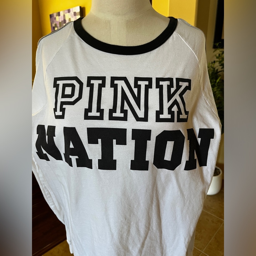 Victoria's Secret PINK Nation White and Black Tee